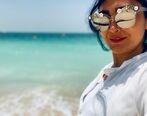 مریم معصومی با شال زرد رنگش 