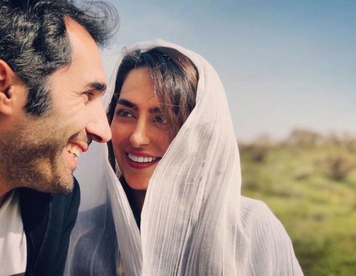 ژست عاشقانه سمانه پاکدل با شوهرش هادی کاظمی + عکس 