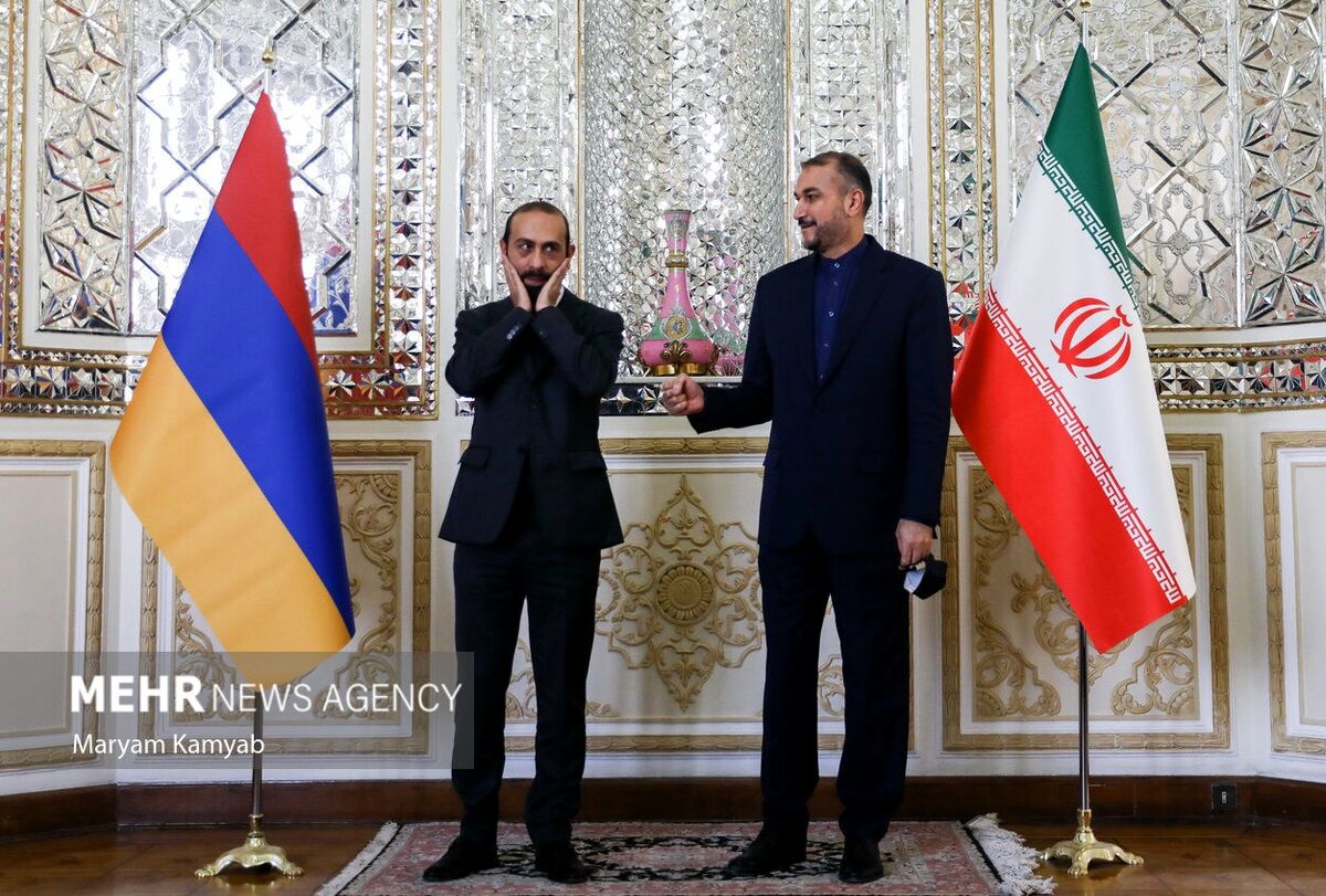 عکس حاشیه ساز امیرعبداللهیان با وزیر خارجه ارمنستان 
